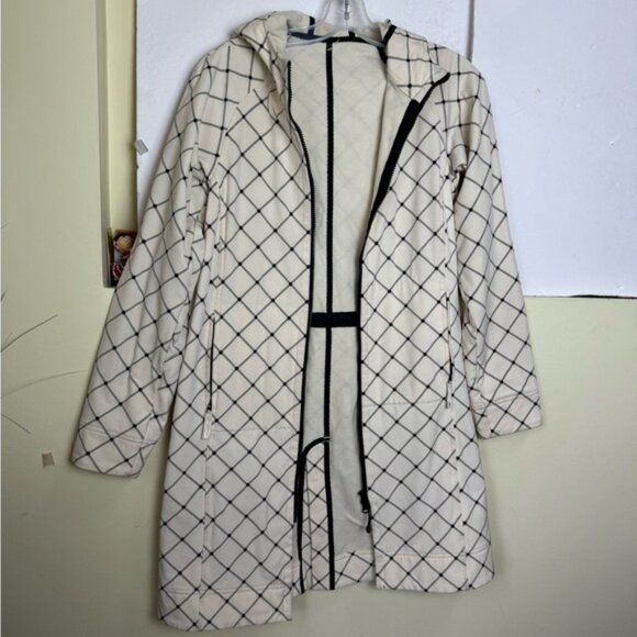 Lululemon RARE Apres Hood Coat Trench Check Jacket Light Water Resistant Zip 6 - Picture 4 of 15